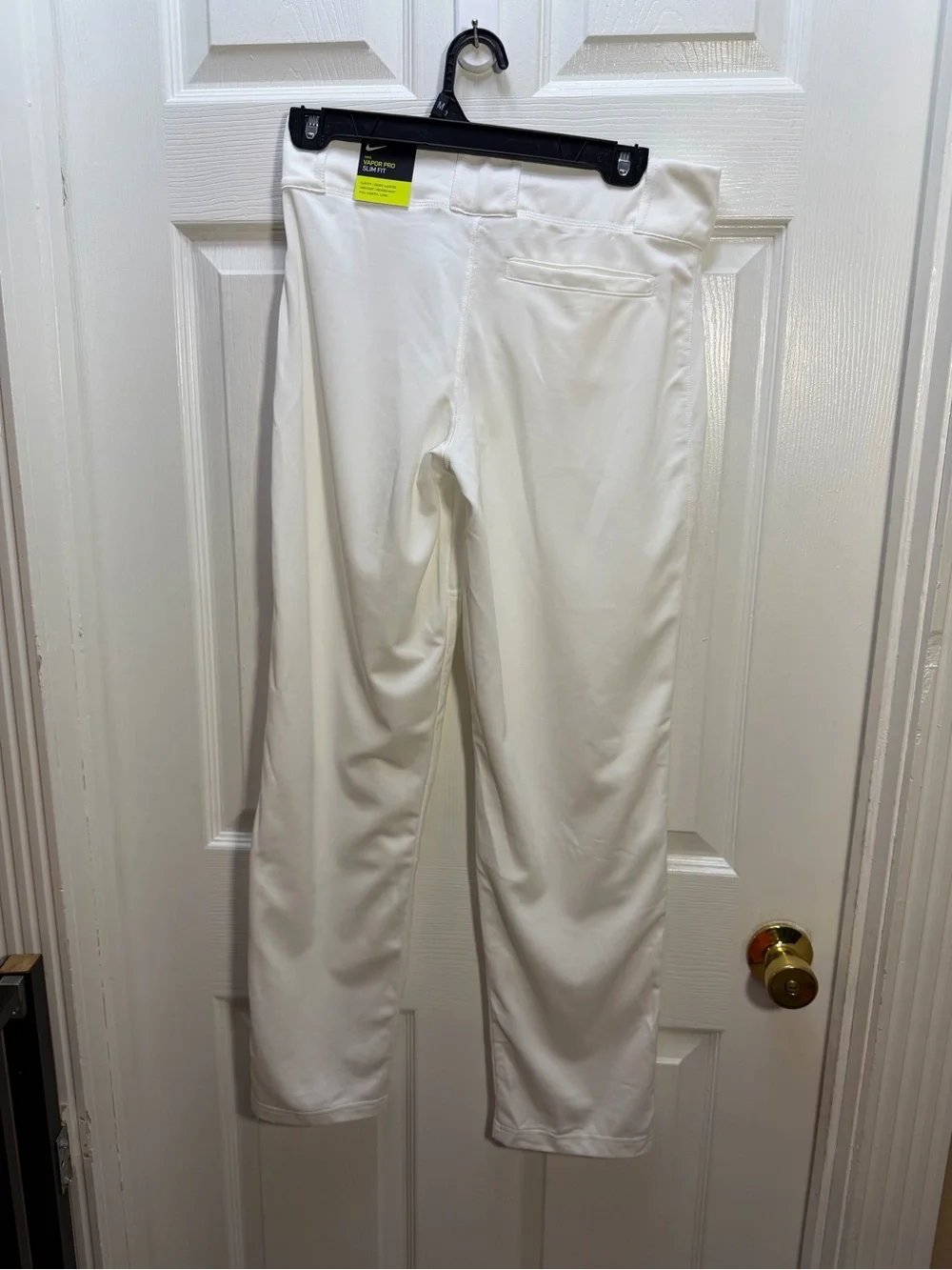 Nike White Kids Cargo Baseball Pants with Black Swoosh XL Vapor Pro Slim Fit